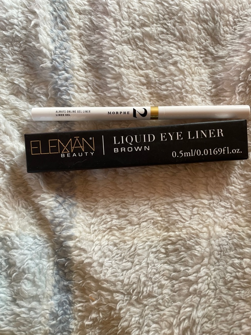 Liquid Eye Liner - Brown Eleman Beauty and Gold Morphe Gel Liner